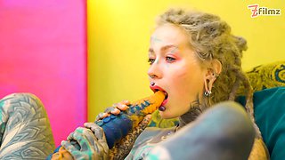 Heavy Tattooed Lesbians Riding Big Toys - Anal, ATM, Fatnasy Dildos - Alt-girls, Punk, Goth, Hippie and Split Tongue