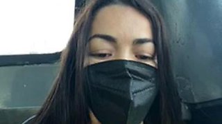 Hot latina showing off on the bus