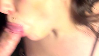 Brunette slut pov blowjob in close up HD