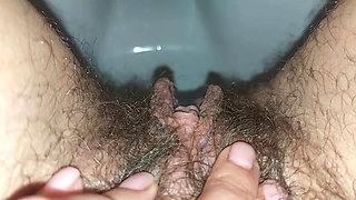 Backstage "she Peed and Wiped Her Wet, Hairy Pussy