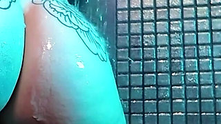 Slow Motion Shower Worship, Nude Cinematic Wet Goddess Body, Sensual Water Play, Glistening Close-up