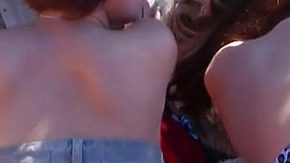 Anal Foursome for Two Teens at the Sea