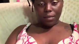 Teasing Squeezing My Boobs Rubbing Flashing My Black Pussy