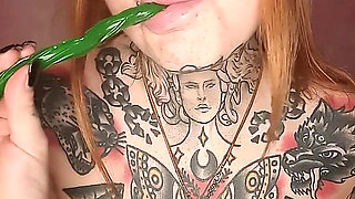 Maid Stuffs Mouth with Sweettreats