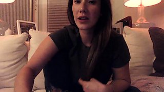 Cute curly brunette solo webcam masturbation