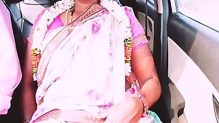 Indian Car Sex Pink Saree Bhabi Try To Fucking With Boy Friend. Telugu Firty Talks