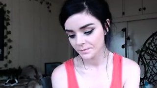 Busty brunette solo masturbation