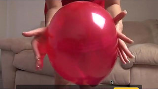 Busty teen rides her red balloon