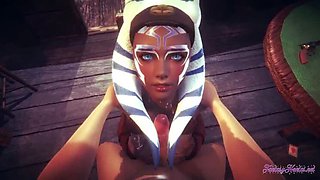 Ahsoka Tano Star Wars Hentai POV Blowjob Cowgirl Creampie Uncensored 3D Anime