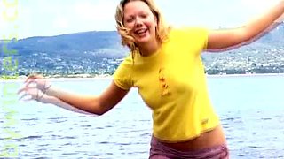 European Blonde Finger Fucked On Public Beach