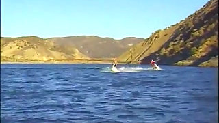 Threesome fucking on the beach