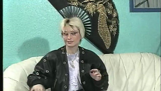 Retro Teen From the Street with Glasses and Short Blonde Hair