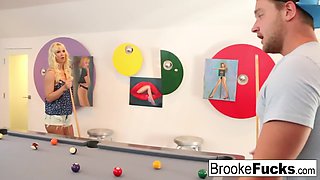 Brooke uses Van's balls to play sensual pool.
