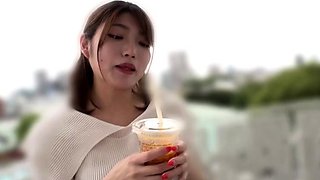 Japanese teen teases pussy with toys and cock