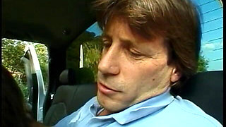 Hot Young Girl Gives a Blowjob to Lucky Guy with Hard Cock Outdoors in Car