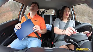 Big ass babe fucked hard by her driving instructor