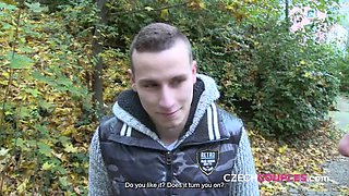 Cute uni student gets wild in park with Czech couples foursome