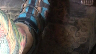 I Press the Gas and Brake Pedals in Car