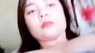 Hot asian Try to put condom using her mouth on her Strap-on
