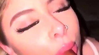 Italian amateur blonde blowing big cock