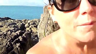 Amateur Mature Blowjob on the Beach