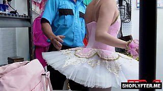 Ballerina thief Penelope Woods taking four cocks