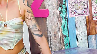 Alt Girl Anal Fucked During Tattoo Session - Sloppy BJ & Squirt