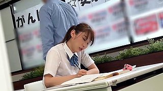 Uniformed Asian GF Blowjob