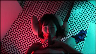 Horny Japanese Girl Gives You Blowjob And Swallows His Cum In The Bathroom Of