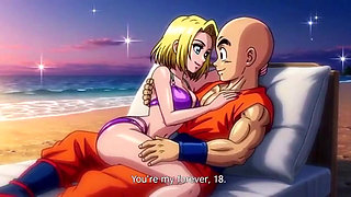 Android 18 & Krillin beach house Passion - Romantic 3D Anime