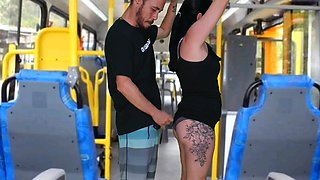 Brunette <censored> on the bus