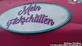 German Chubby Blonde Housewife Pick Up For Car Sex