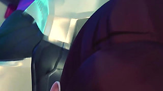 D.va Beach Morning Anal Sex & Night Sloppy Blowjob Facial - Overwatch 3D Animation