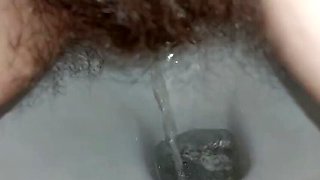Thirsty Redhead MILF Pisses in Bathroom - GinnaGg Amateur Pee Play