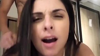 Passionate fuck from behind with a chubby brunette wife that loves doggystyle