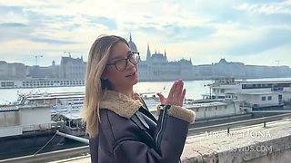 Wetting Her Jeans On The Streets Of Budapest
