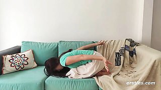Adorable baby's close up pussy movie