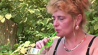 Redhead chubby stepmom rough outdoor fucked