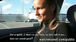 Superb Czech girl picked up and fucked right outside the car