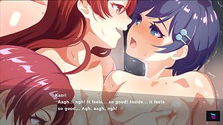 Teen hot Hentai nymphs threesome lesbian sex movie
