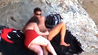 Chubby Niece devours cock on the beach