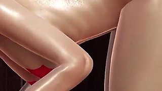 Sultry Blonde Silvia in a Red Dress - Reverse Cowgirl Anal Doggystyle Sex POV Creampie in Tight Pussy 3D Hentai Rule34 Animation