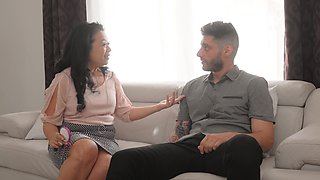 Asian milf Lucky Starr caught her stepson Billy Boston in a compromising situation with a girl.