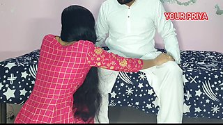 Horny Indian wife gets fucked hard by her father-in-law with a clear Hindi voice