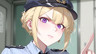 Officer Inspects Oversized Evidence.evelyn Chevalier Hentai Cosplay