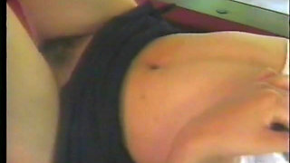 Hot small titted Asian lies on pool table so toned dude can fuck her hairy bush