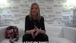 Shy blonde teen casting