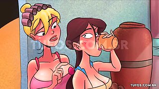 Big Dick Saci Fucks Her Tight Pussy - Interracial Hentai Animation