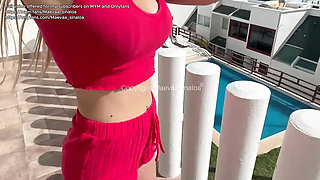 French amateur Maevaa Sinaloa gets her tight pussy filled with cum in Airbnb - creampie and big tits action