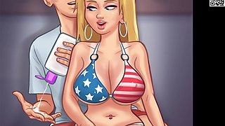 Cum swallowing, swimsuit, total
